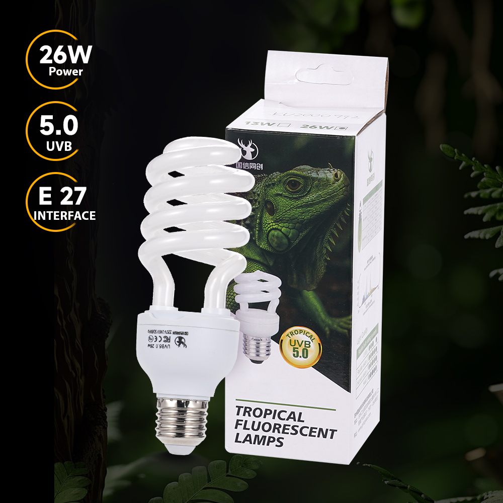 Lampu UVB Reptil 26W 5.0 E27 S - Calcium Powder Reptile ulasan dan harga