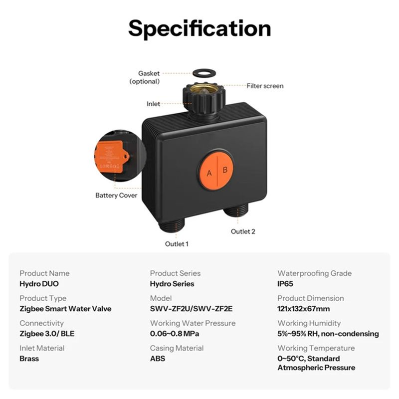 Katup Air Pintar ABXF-Zigbee 3 - Timer Dual Outlet ulasan dan harga